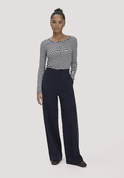 hessnatur hessnatur Damen Jersey Hose Wide Leg Relaxed aus Bio-Baumwolle - blau