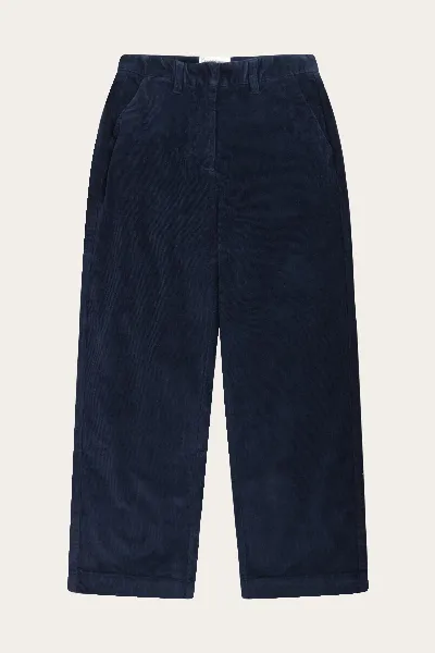 KnowledgeCotton Apparel KnowledgeCotton Apparel Damen vegan Hose Damen Bora Wide Corduroy Night Sky
