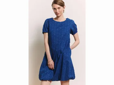 tranquillo tranquillo Bio-Damen-Mini-Ballonkleid Almaa mit Eingrifftaschen, navy,