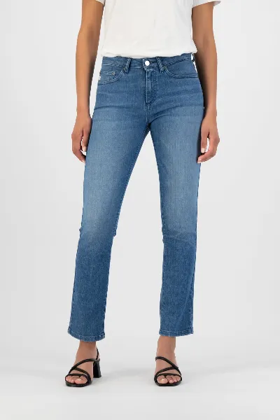 MUD Jeans MUD Jeans Damen vegan Jeans Straight Faye Authentic Indigo