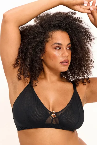 Understatement Understatement Damen vegan Bralette Aus Netzstoff Mit Doppeltem Dreieck, Plus