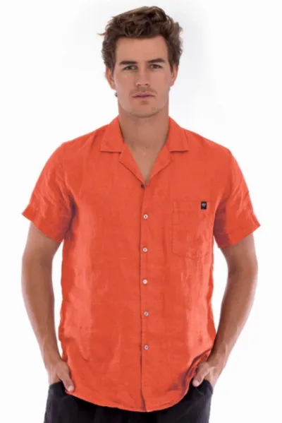 RAVENS VIEW IBIZA RAVENS VIEW IBIZA Herren vegan Hemd Marlon Terracotta Orange