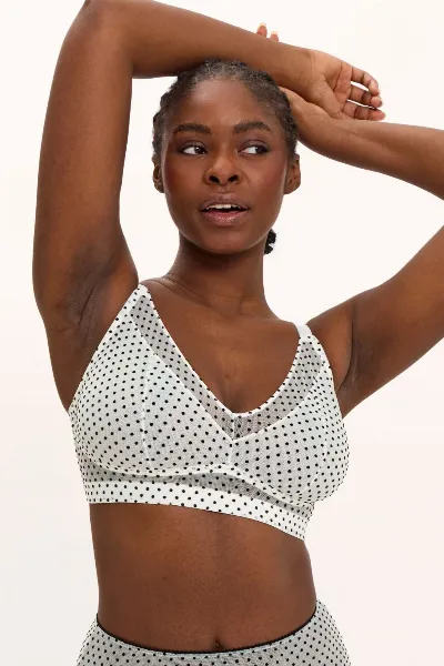 Understatement Understatement Damen vegan Bh Mesh Support Plus Creme/ Schwarz