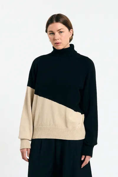 SUITE13LAB SUITE13LAB Damen vegan Pullover Luso Bicolor
