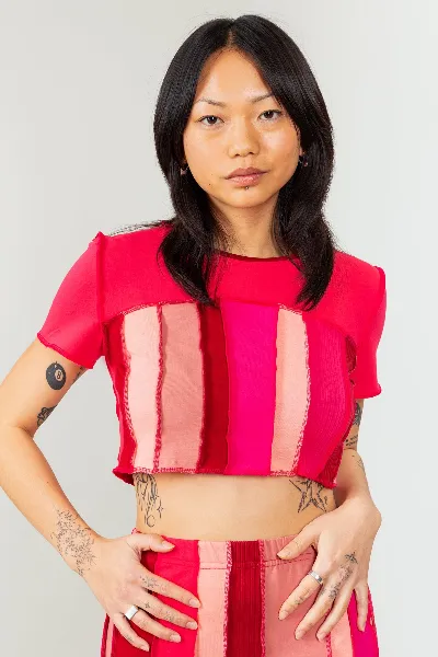 MAHLA MAHLA Damen vegan Patchwork-T-Shirt Bloom