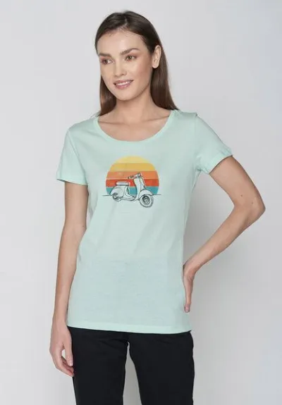 GreenBomb GREENBOMB Lifestyle Scooter Loves - Lässiges T-Shirt aus Bio-Baumwolle / hochwertiger Print / Fair & Vegan