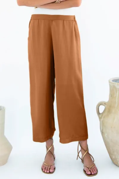 Neu Nomads Neu Nomads Damen vegan Hose Cropped Palazzo Carina Caramel