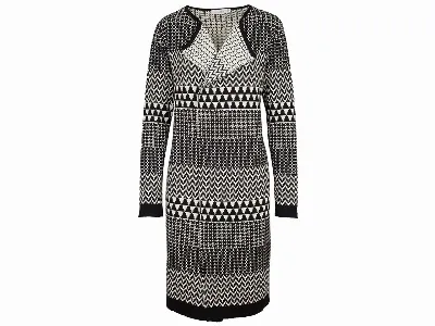 LANA LANA Bio-Damen-Strickmantel Luba schwarz-golden creme,