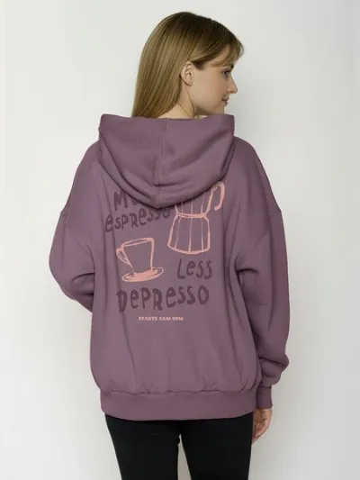 GreenBomb GREENBOMB Espresso Mello - Lässiger Hoodie aus Bio-Baumwolle / hochwertiger Print / GOTS / Fair & Vegan