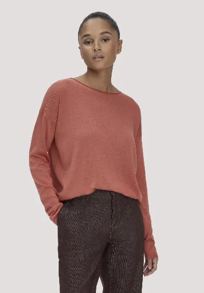 hessnatur hessnatur Damen Strick Pullover Oversize aus TENCEL™ Lyocell mit Bio-Baumwolle - orange