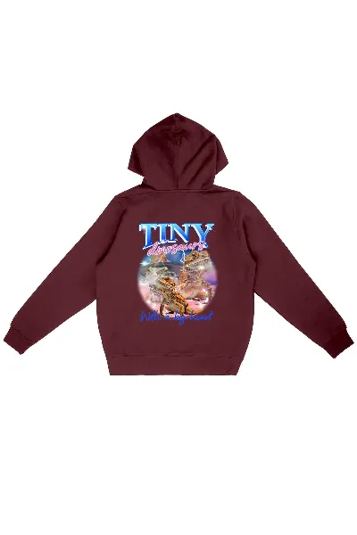 Oat Milk Club Oat Milk Club Damen vegan Hoodie Tiny Dinosaurs Burgundy