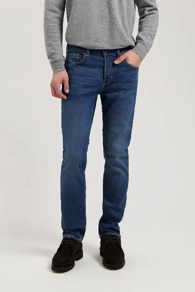 MUD Jeans MUD Jeans Herren vegan Jeans Mid Tapered Hank Rustikales Blau