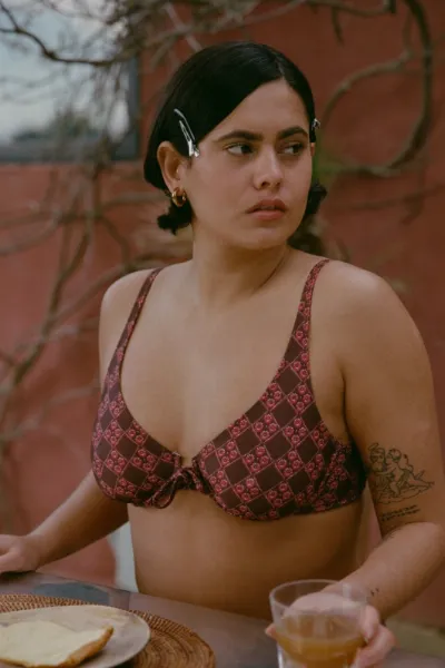 Nénés Nénés Damen vegan Bikinioberteil Orta X Nénés Rosa Druck