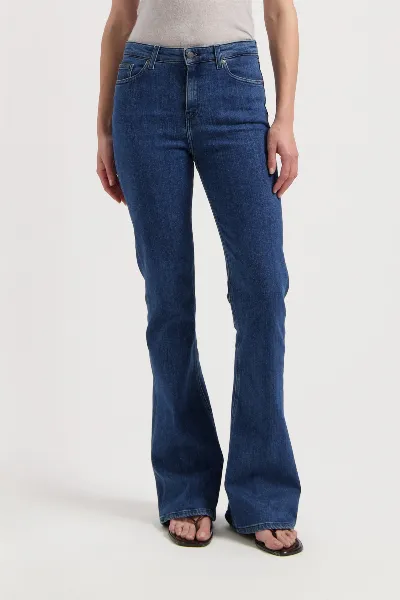 MUD Jeans MUD Jeans Damen vegan Jeans High Flared Isy Stone Indigo