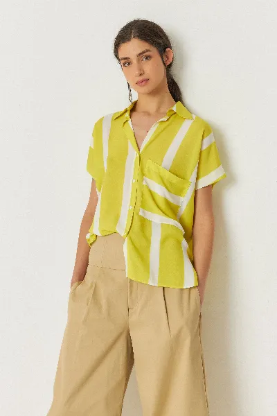 SKFK SKFK Damen vegan Shirt One WeiÃŸ/Gelb