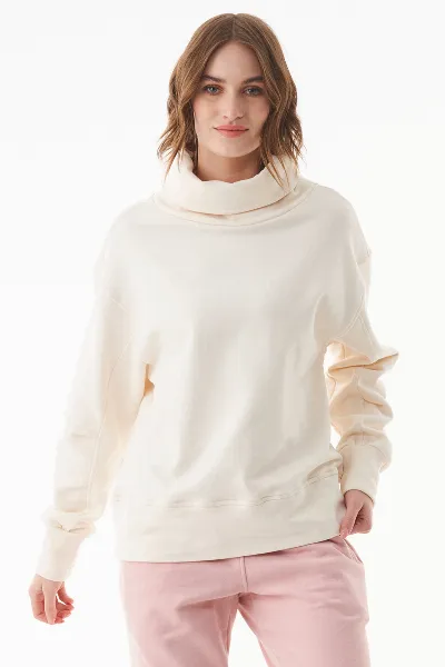 ORGANICATION ORGANICATION Damen vegan Pullover Rollkragen Bio-Baumwolle Off-White