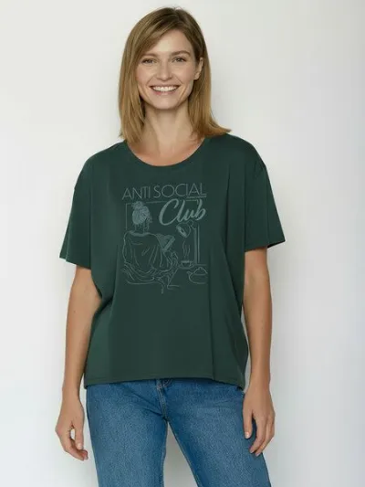 GreenBomb GREENBOMB Anti Social Feel - Lässiges T-Shirt aus Bio-Baumwoll-Mix / hochwertiger Print / GOTS / Fair & Vegan
