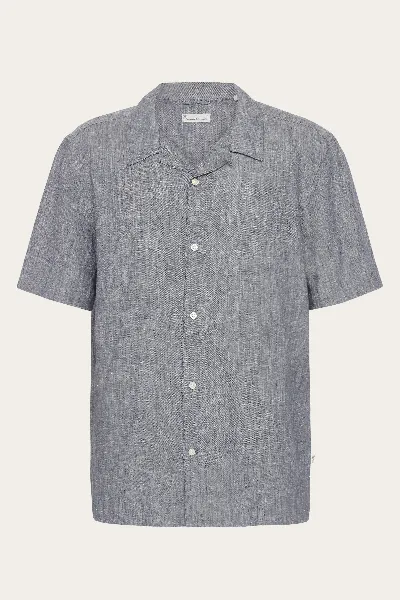 KnowledgeCotton Apparel KnowledgeCotton Apparel Herren vegan Hemd Mit Kurzen Ã„rmeln Box Fit Vintage Indigo