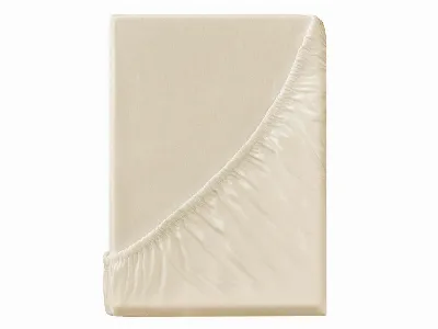  Spannbettlaken Single Jersey aus Bio-Baumwolle 140-160 x 200 cm, natur