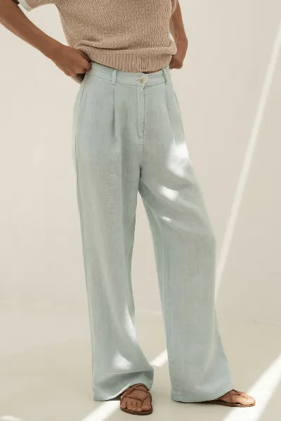 Näz Näz Damen vegan Hose Mara Hellblau