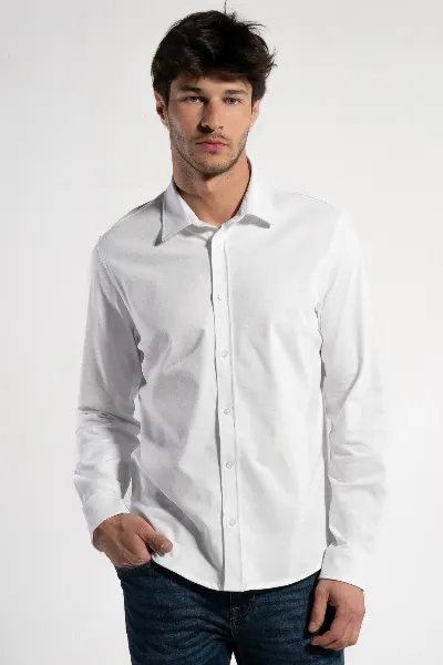 GORG GORG Herren vegan Hemd PiquÃ© LangÃ¤rmelig