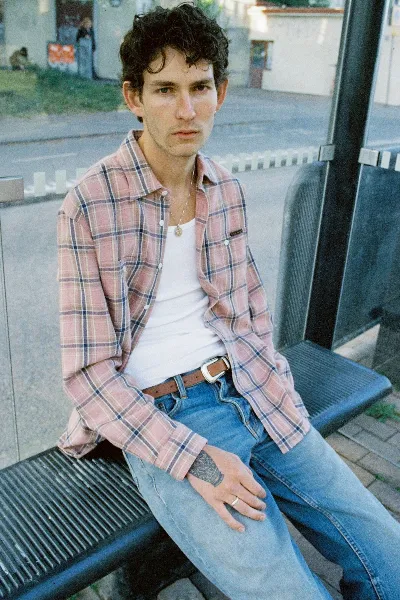 Nudie Jeans Hemd Julian Worker Checked Pink
