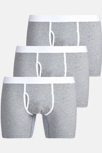 VATTER VATTER Herren vegan Boxershorts Claus Grau 3er-Pack