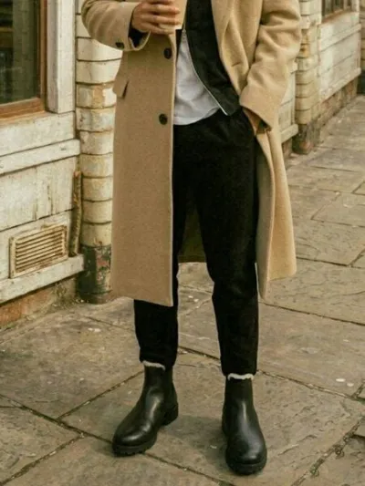 Will's Vegan Shop Will's Vegan Shop Luxe isolierte Chelsea-Stiefel mit tiefem Profil Success Herren