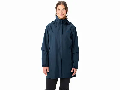Vaude VAUDE Damen-Regen-Parka Escape mit separatem Kragen, dark sea uni,