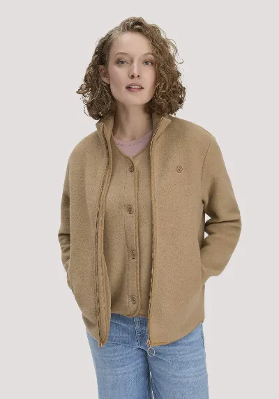 hessnatur hessnatur Loungewear Fleece Jacke Relaxed ACTIVE LIGHT aus Bio-Baumwolle - braun