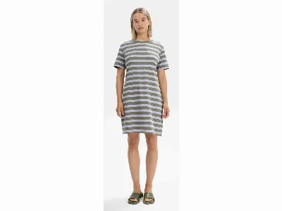 MELA MELA Bio-Damen-Mini-T-Shirt-Kleid DARSHA mit Rundhalsausschnitt, thymian/krokus,