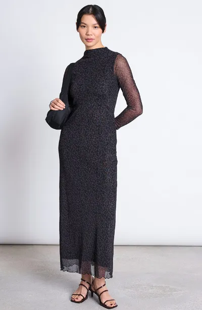 JAN N JUNE JAN 'N JUNE Damen vegan Kleid Zaldi Mesh Dark Leo