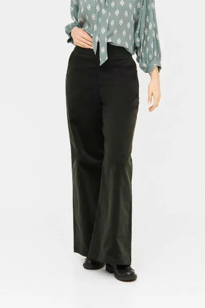WiDDA WiDDA Damen vegan Pants Marlene Style Glen Wide Dark Green
