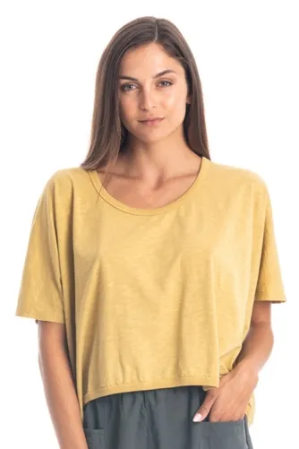RAVENS VIEW IBIZA RAVENS VIEW IBIZA Damen vegan Top Square Gold