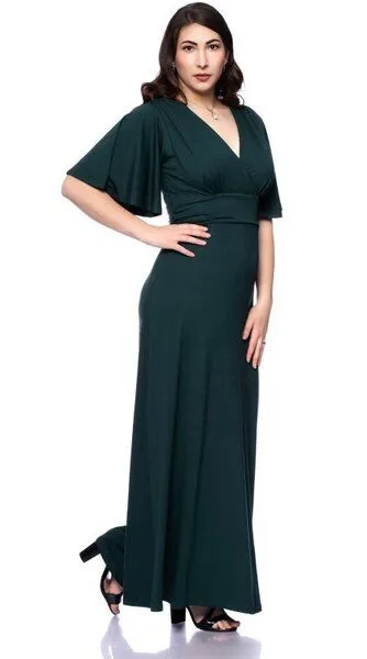 Ingoria Ingoria NOELIA Maxikleid in Wickeloptik mit Schmetterlingsärmel
