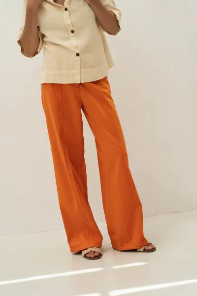 Näz Näz Damen vegan Hose Mara Rüschen Orange