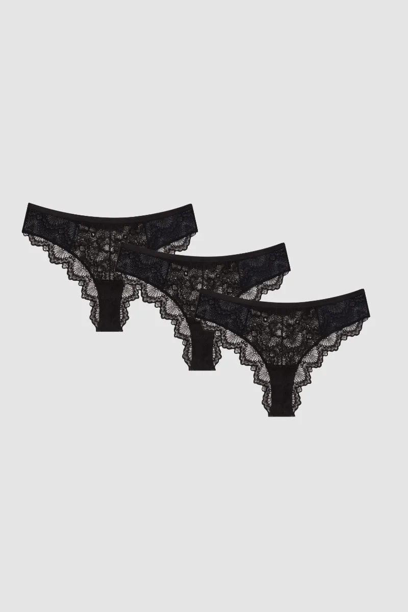 Understatement Understatement Damen vegan Multipack 3x Slips Cheeky Lace