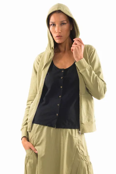 RAVENS VIEW IBIZA RAVENS VIEW IBIZA Damen vegan Hoodie Zip Vedra Dunkel Aloe Grün