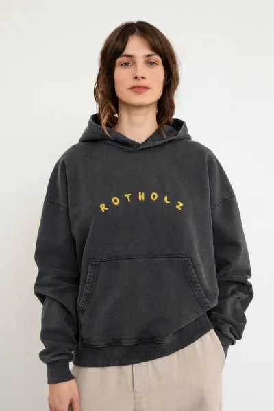 Rotholz Rotholz Damen vegan Hoodie Classic Logo Washed
