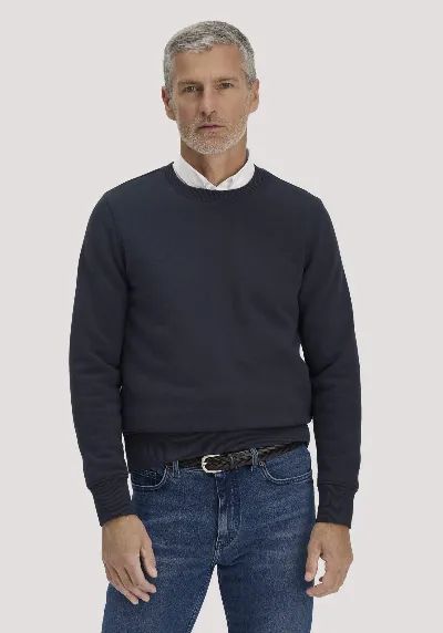 hessnatur hessnatur Herren Sweatshirt Regular BETTERRECYCLING aus Bio-Baumwolle - blau