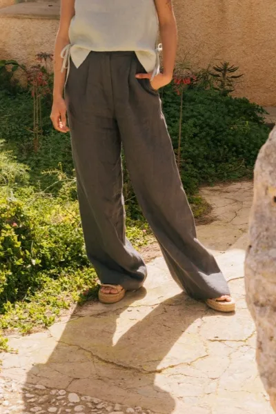AmourLinen AmourLinen Damen vegan Hose Lydia Anthrazit
