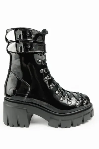  Altercore Damen vegan Stiefel Chloe Ii Schwarz Lack