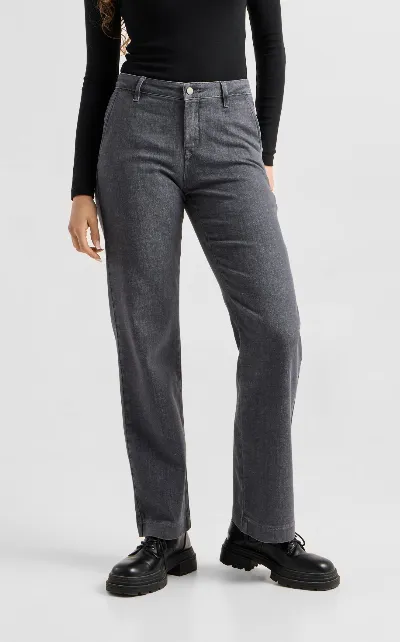 DAWN Dawn Damen vegan Jeans Cosma Flared Chino Warm Grey