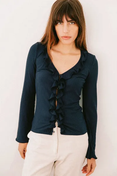 Avani Avani Damen vegan Top Pivoine Marineblau
