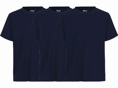 Neutral Neutral 3er-Pack Bio-Unisex-T-Shirt mit Rundhalsausschnitt, navy,