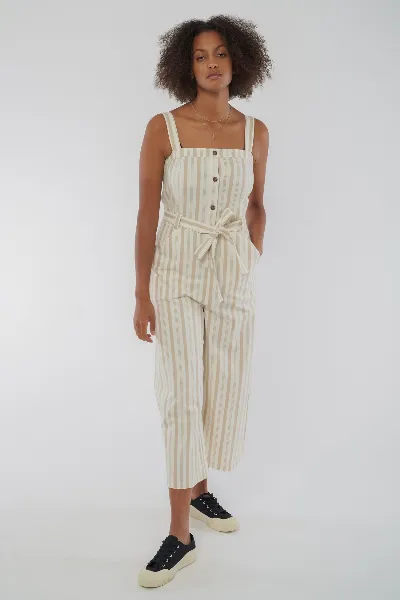 PeopleTree Rena Gestreifter Jumpsuit aus Bio Baumwolle