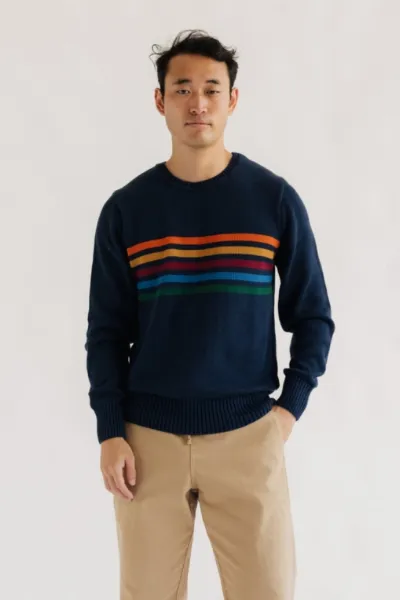 TWOTHIRDS TWOTHIRDS Herren vegan Pullover Wachtel Marineblau