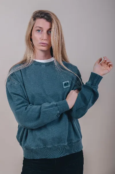 Trendsplant Trendsplant Damen vegan Oversized Pullover Espliego - Elm Grün