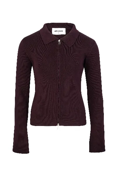 JAN N JUNE JAN 'N JUNE Damen vegan Zip Strickjacke Tyrie Kirsche Lack