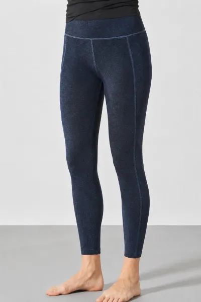 HempAge Hempage Damen vegan Yoga Leggings Melange Marine